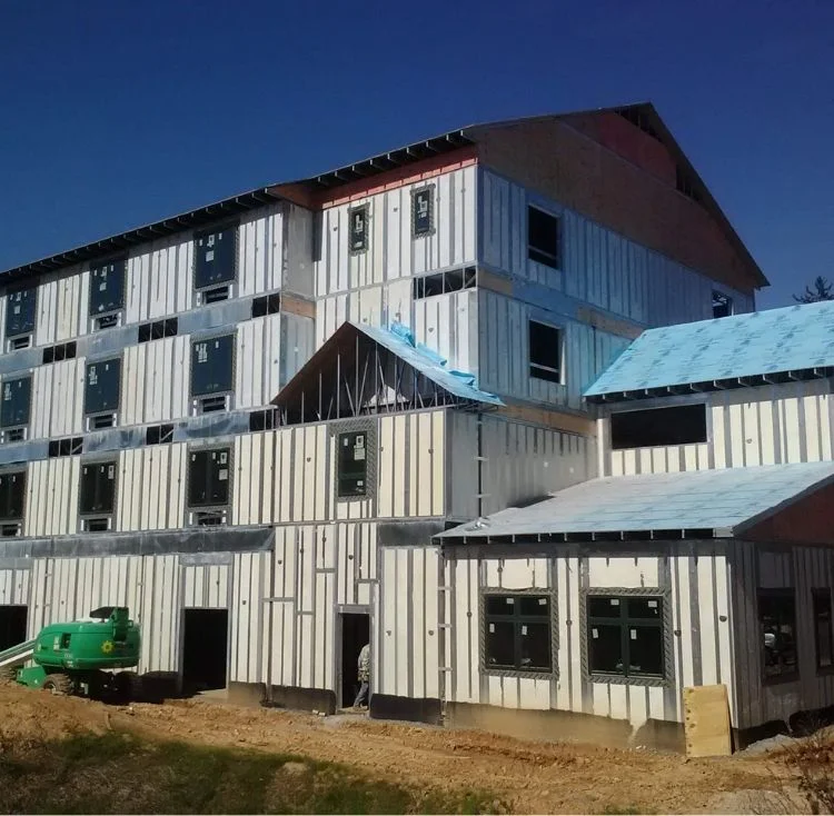 Multi-story SIP panel building under construction for a Connecticut project