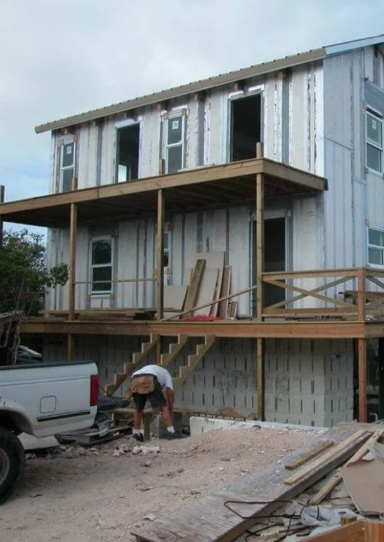 Georgia (4) Two-story home under construction with elevated wood deck