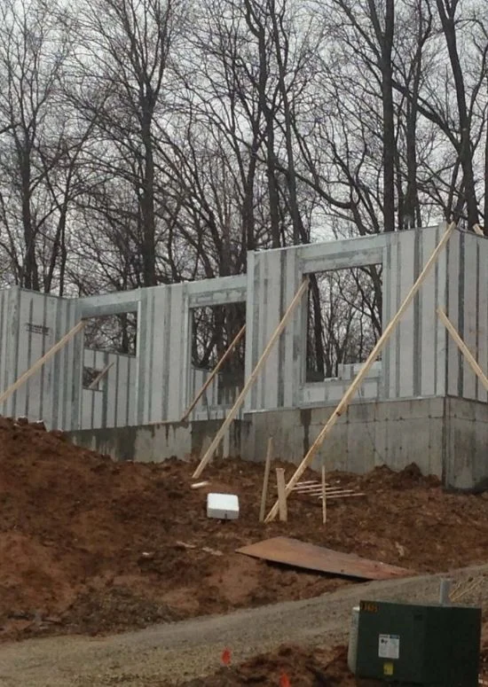 Kentucky (4) SIP wall panels framed on a wooded hillside lot