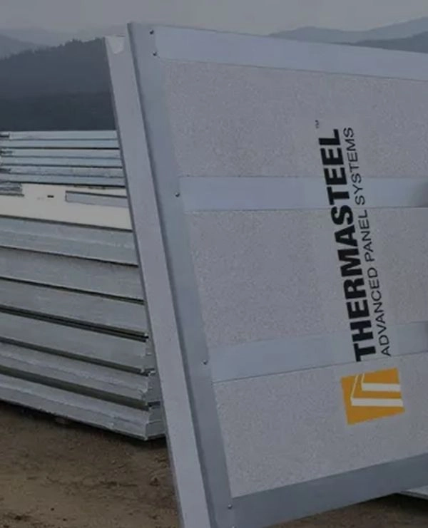 Michigan Close-up of branded ThermaSteel insulated panel product